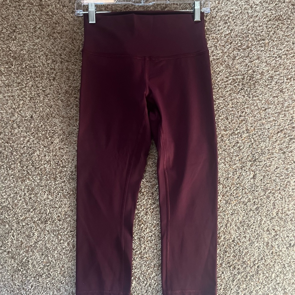 Lululemon Cropped Burgundy Leggings